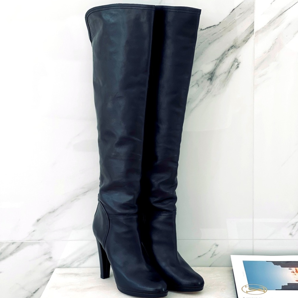 JIMMY CHOO black leather boots tall over the knee EU39 US8.5